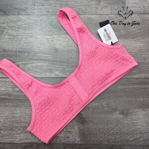 Kendall + Kylie Smocked Bikini Top Size L